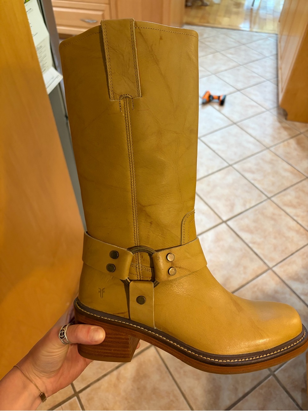NEVER WORN Frye Banana Leather Harness Mid-Calf Boots - Picture 6 of 6